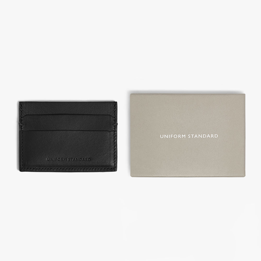 Uniform Standard premium leather cardholder in Black designed in East London