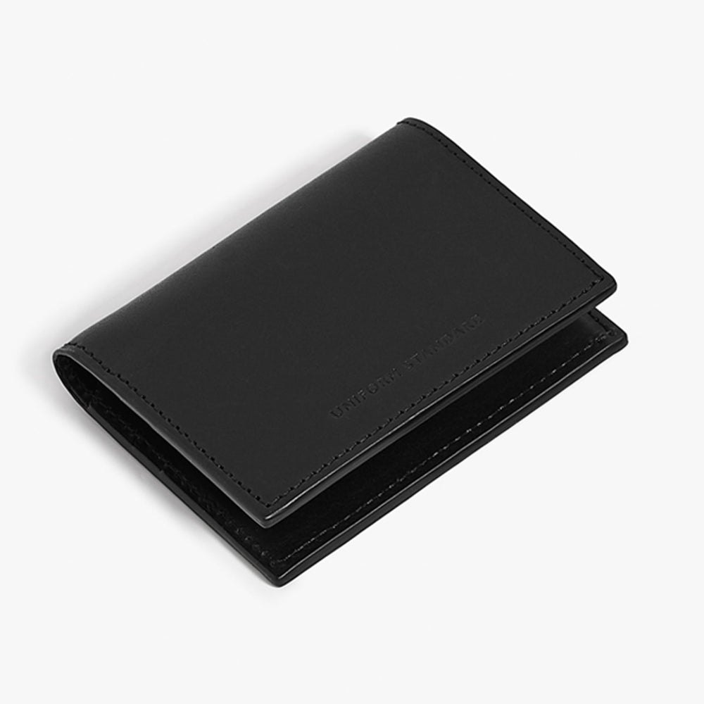 Uniform Standard premium leather cardholder in Black designed in East London