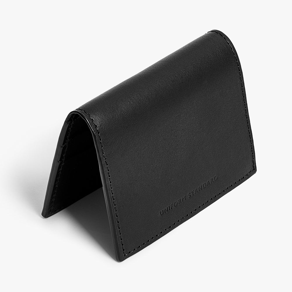 Uniform Standard premium leather cardholder in Black designed in East London