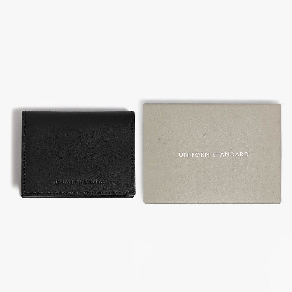 Uniform Standard premium leather cardholder in Black designed in East London