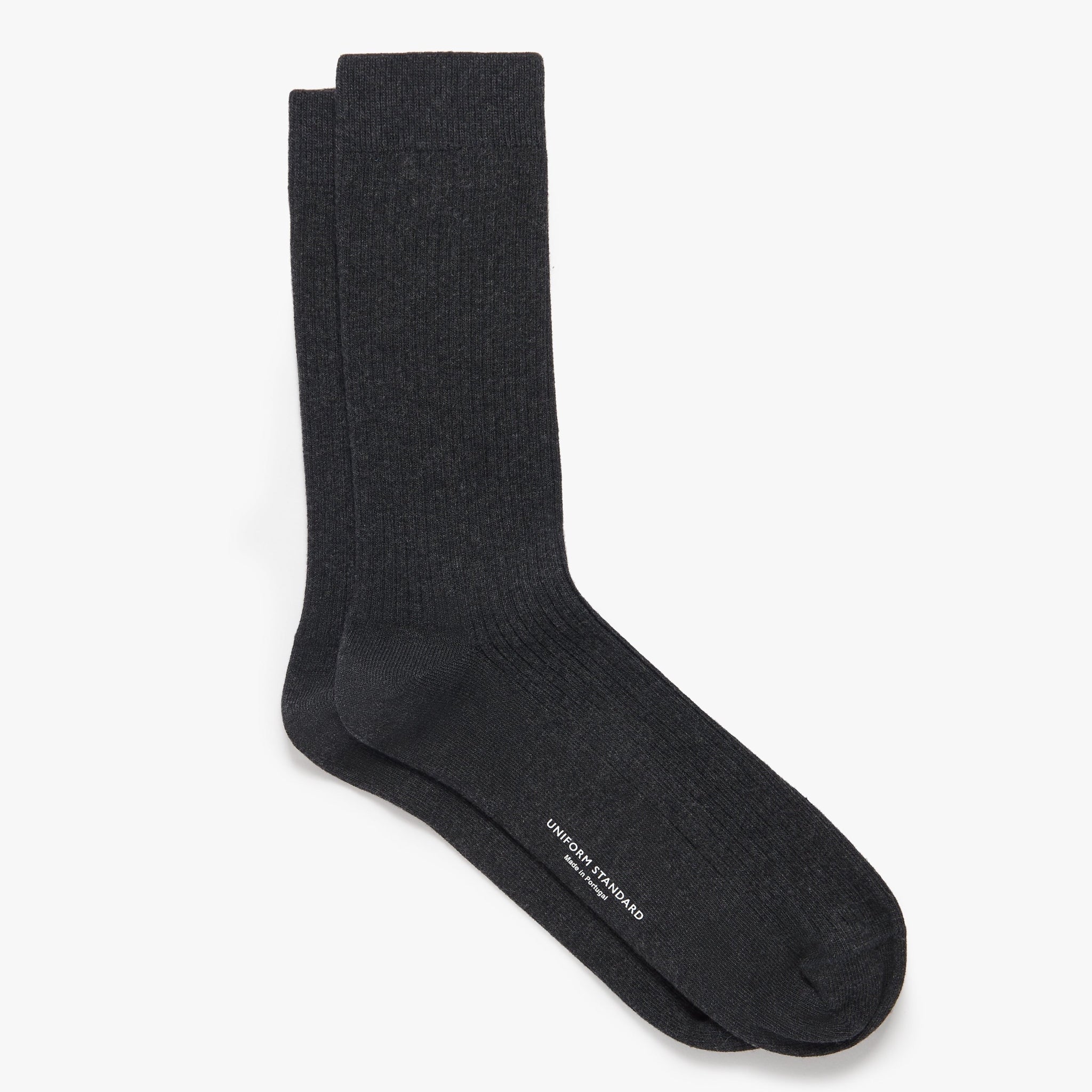 Organic Cotton Rib Sock Carbon Melange Mens