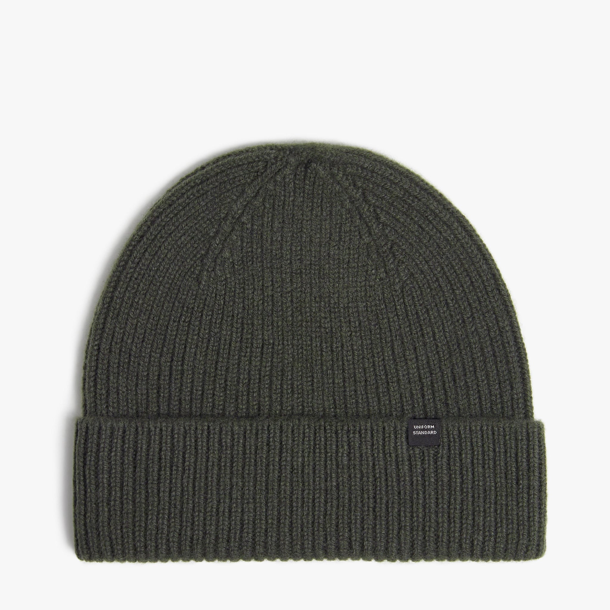 Merino Wool Rib Beanie Military