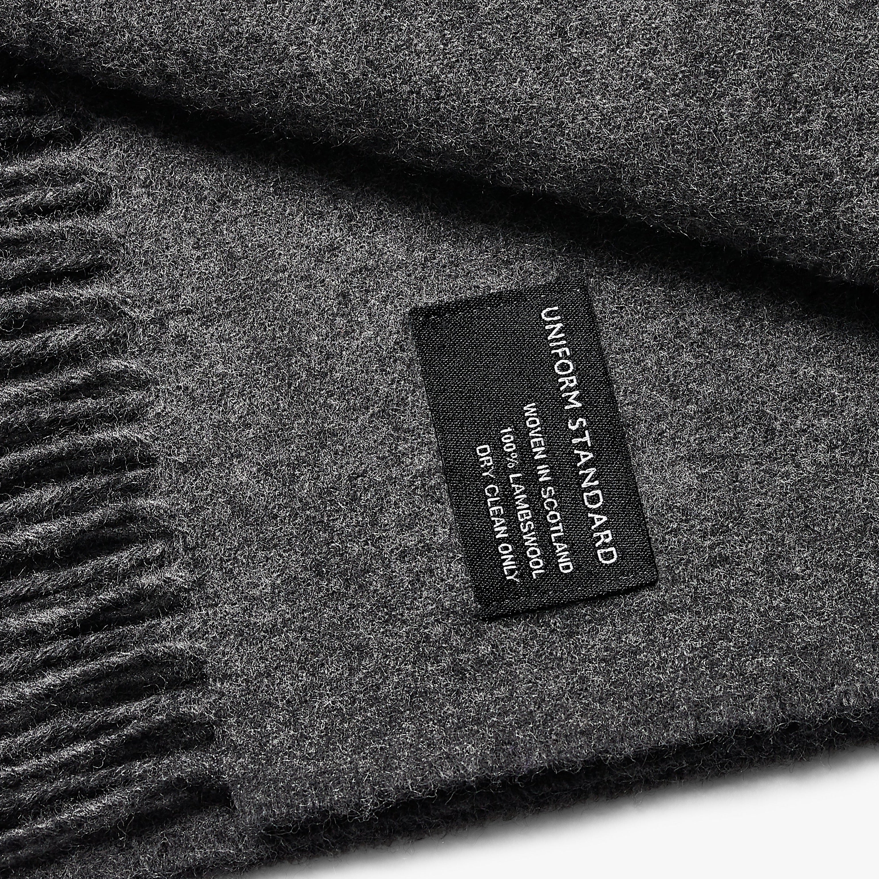 Merino Wool Woven Scarf Carbon Melange