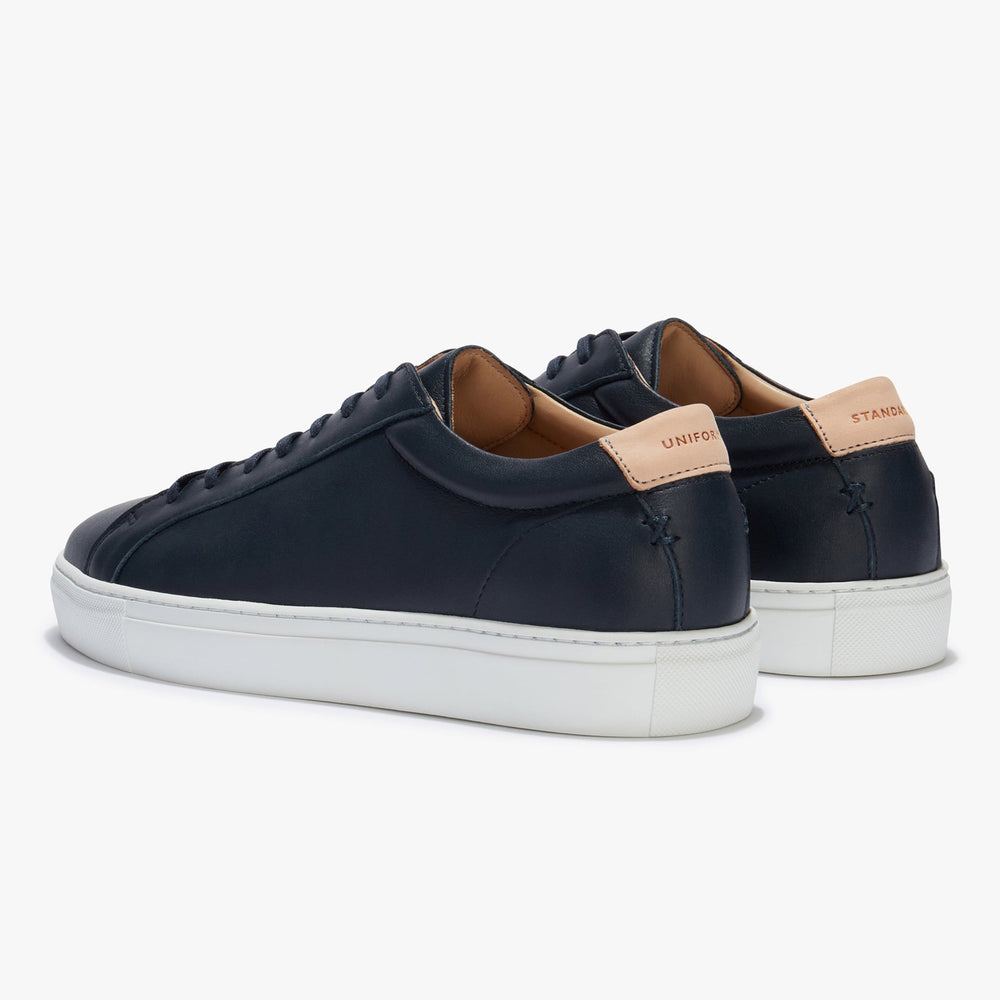 Uniform Standard Men's Series 1 minimalist leather sneaker in Blue handcrafted in Portugal