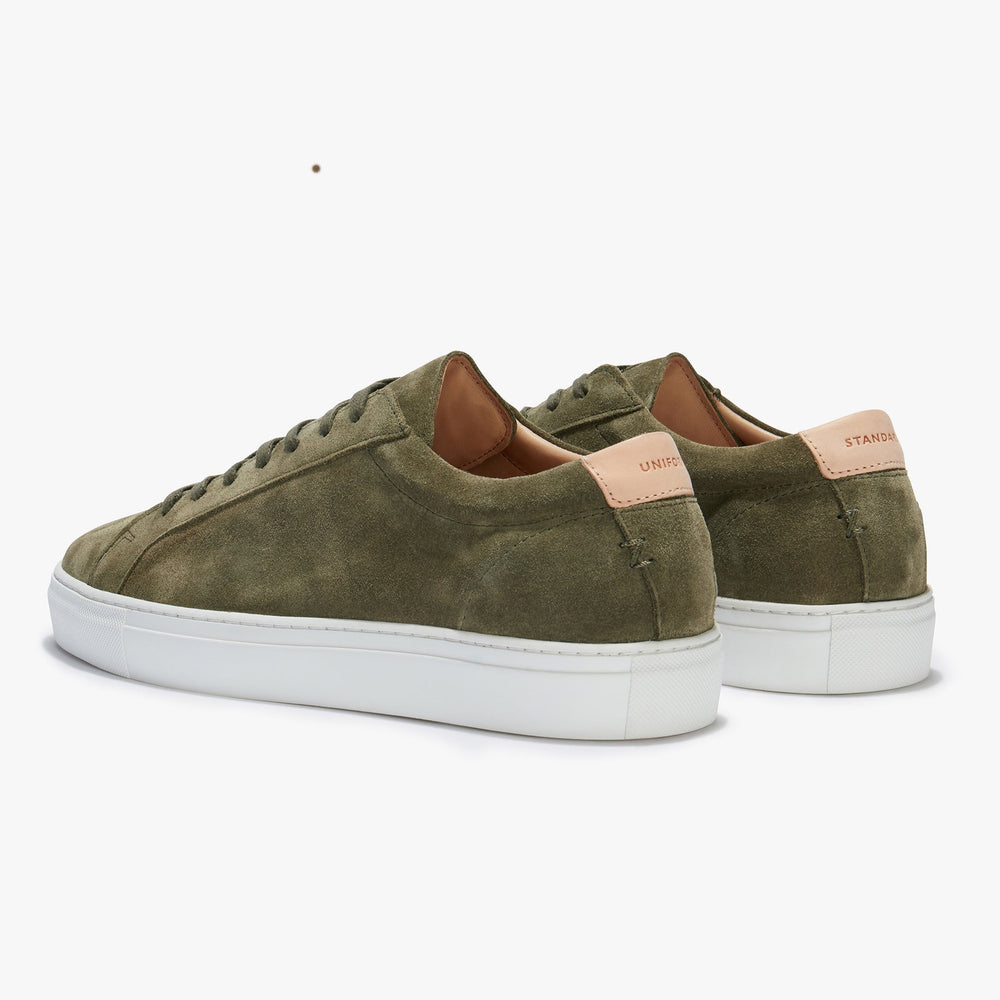 Uniform Standard Men's Series 1 minimalist suede sneaker in Green handcrafted in Portugal