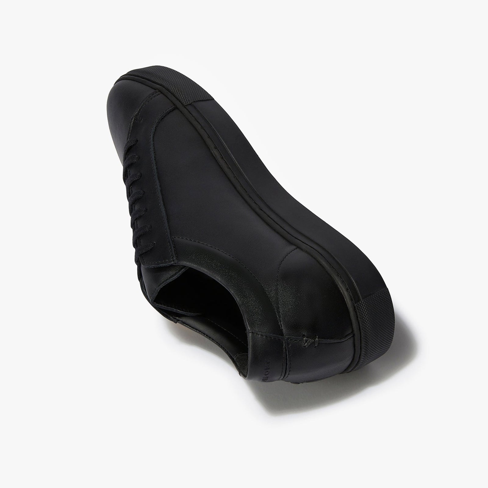 triple black leather trainers