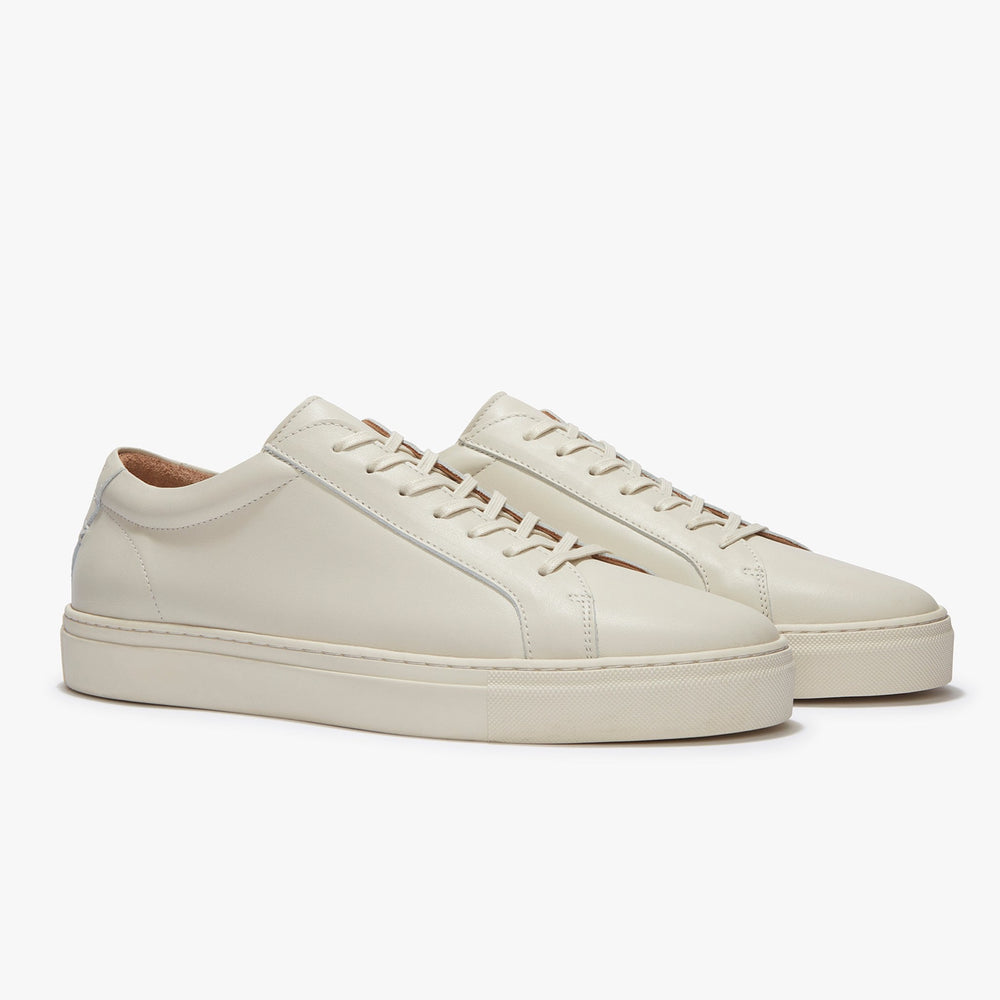 Uniform Standard Men's Series 1 minimalist leather sneaker in Beige handcrafted in Portugal