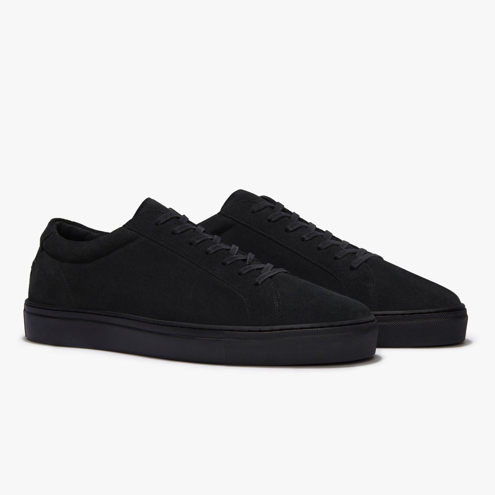 Uniform Standard Men's Series 1 minimalist suede sneaker in Black handcrafted in Portugal