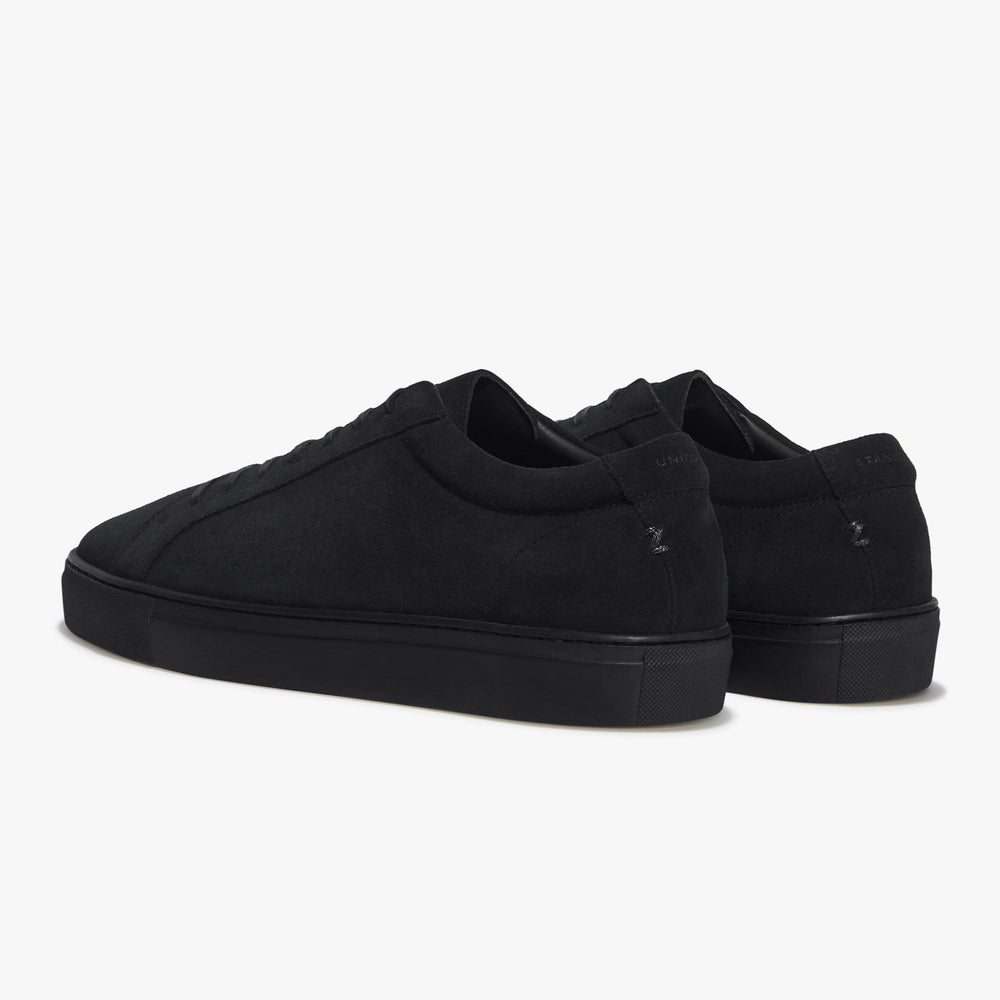 Uniform Standard Men's Series 1 minimalist suede sneaker in Black handcrafted in Portugal