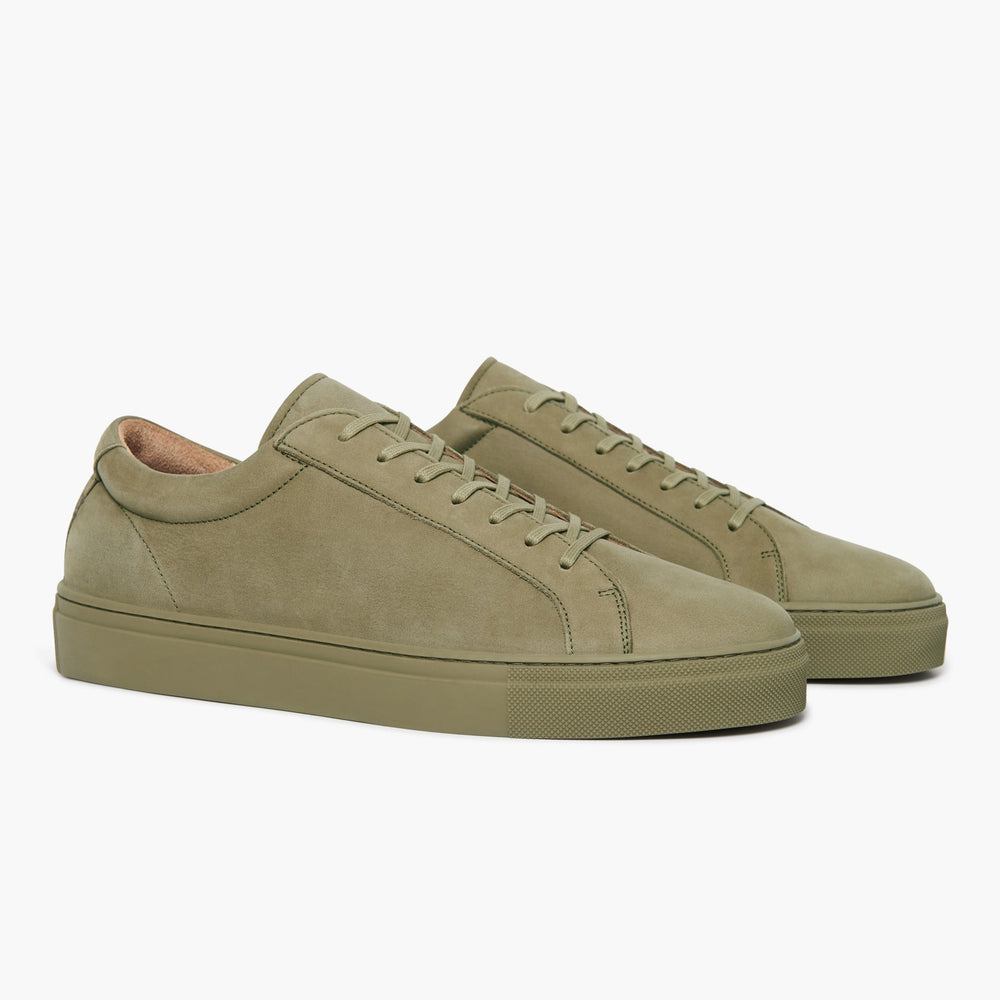 Uniform Standard Men's Series 1 minimalist nubuck leather sneaker in Green handcrafted in Portugal