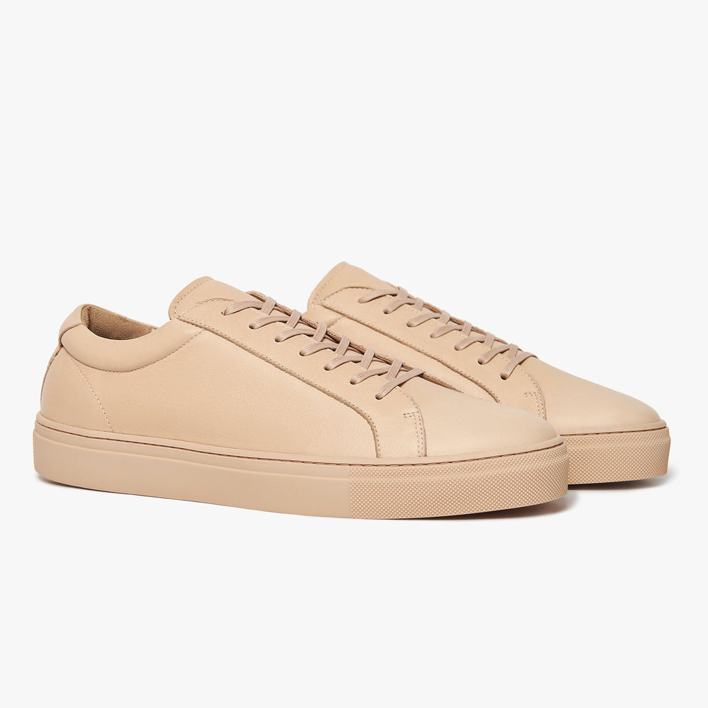 Uniform Standard Men's Series 1 minimalist leather sneaker in Beige handcrafted in Portugal
