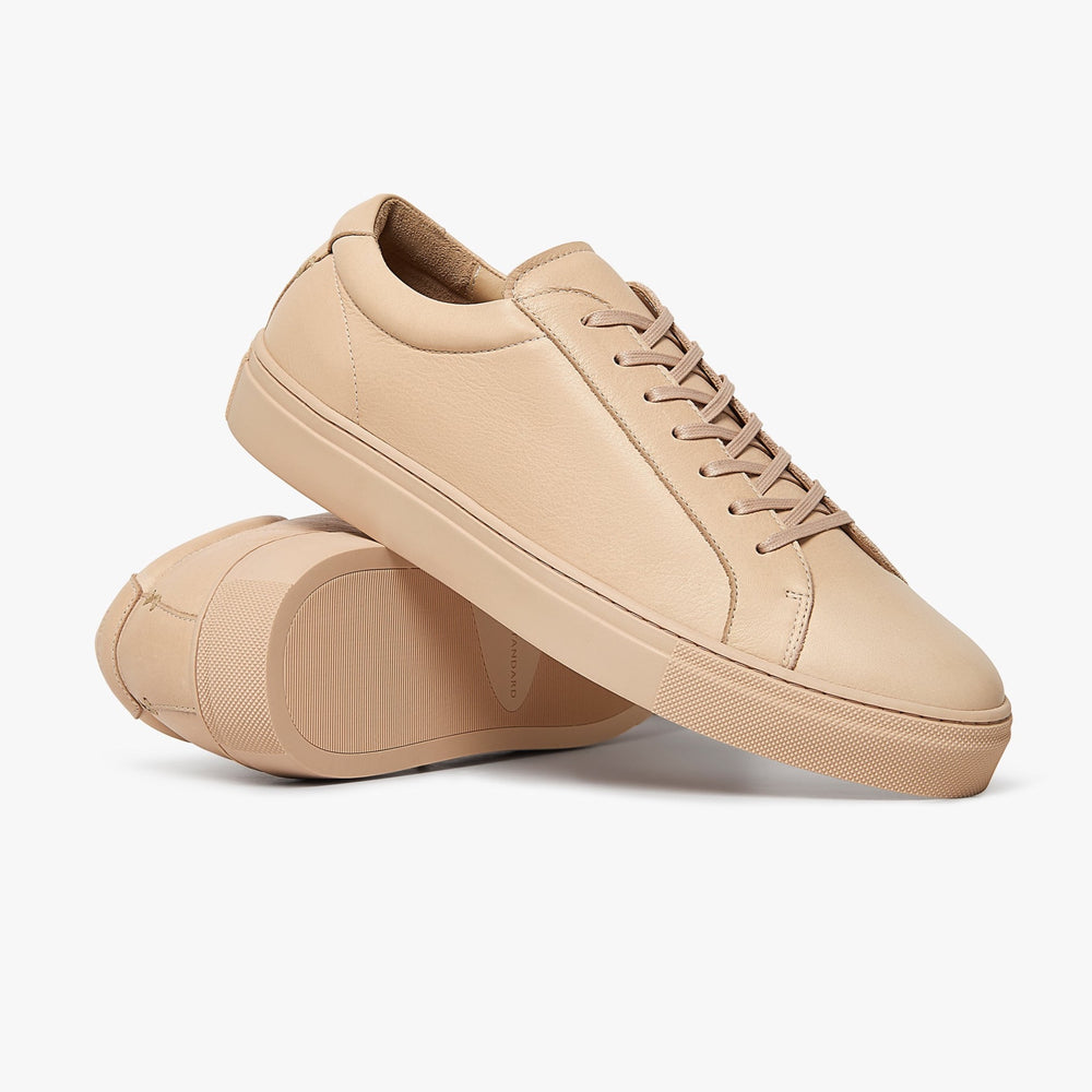 Uniform Standard Men's Series 1 minimalist leather sneaker in Beige handcrafted in Portugal