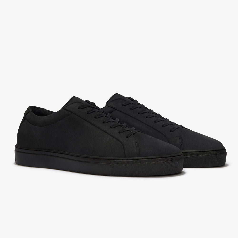 Uniform Standard Men's Series 1 minimalist nubuck leather sneaker in Black handcrafted in Portugal