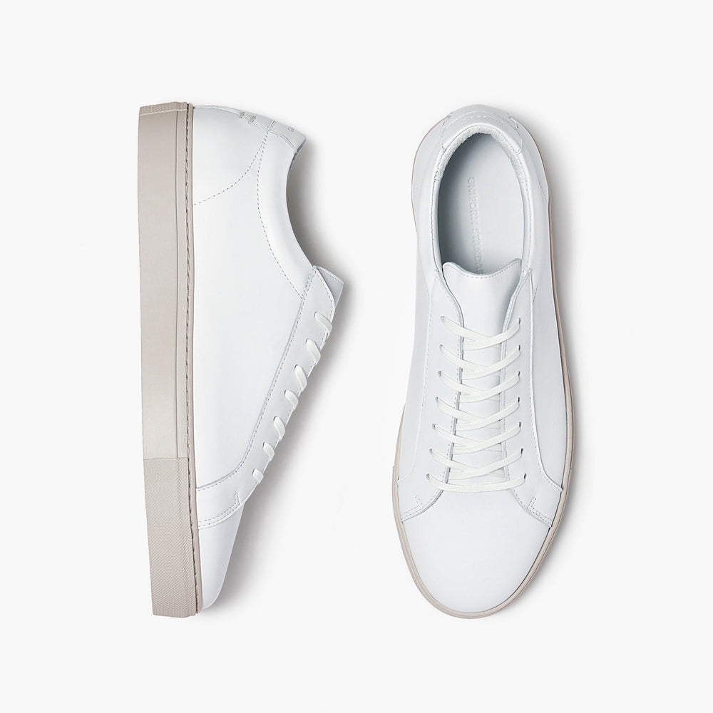 Uniform Standard Men's Series 1 minimalist leather sneaker in White handcrafted in Portugal