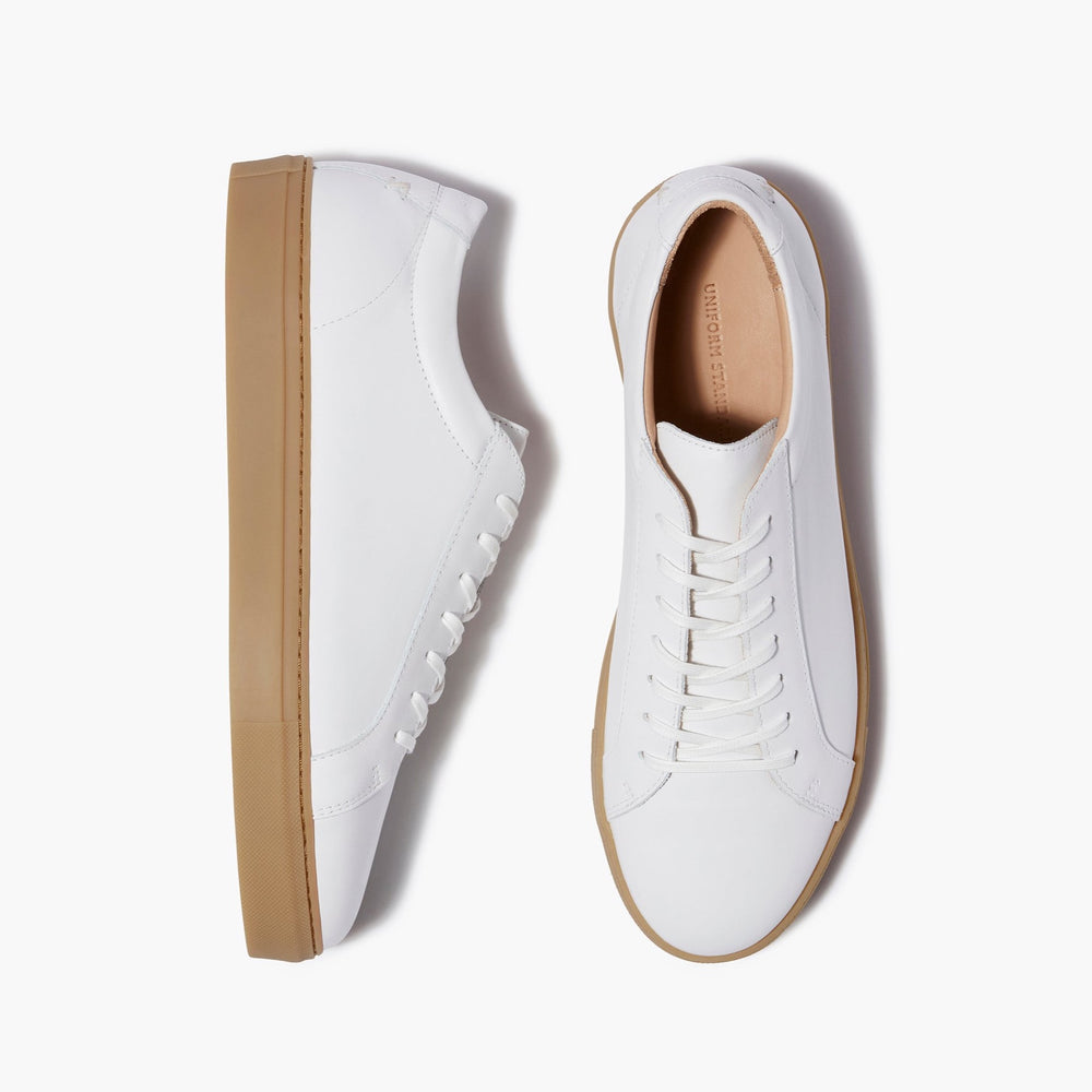 Uniform Standard Men's Series 1 minimalist leather sneaker in White handcrafted in Portugal