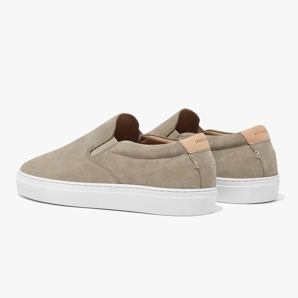 Uniform Standard Men's Series 2 minimalist suede sneaker in Beige handcrafted in Portugal