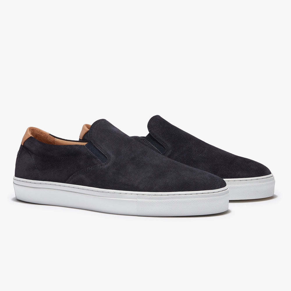 Uniform Standard Men's Series 2 minimalist suede sneaker in Blue handcrafted in Portugal