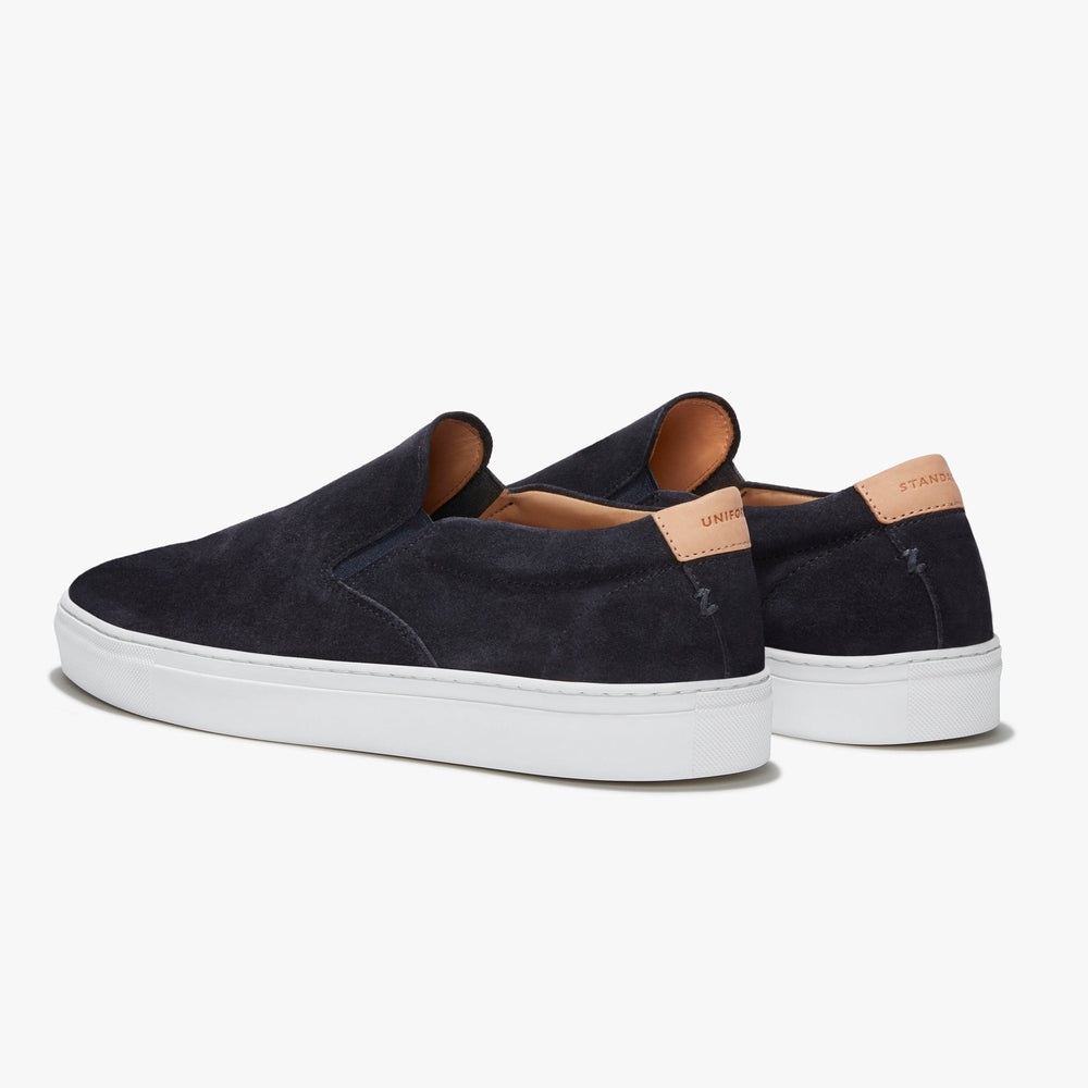 Uniform Standard Men's Series 2 minimalist suede sneaker in Blue handcrafted in Portugal