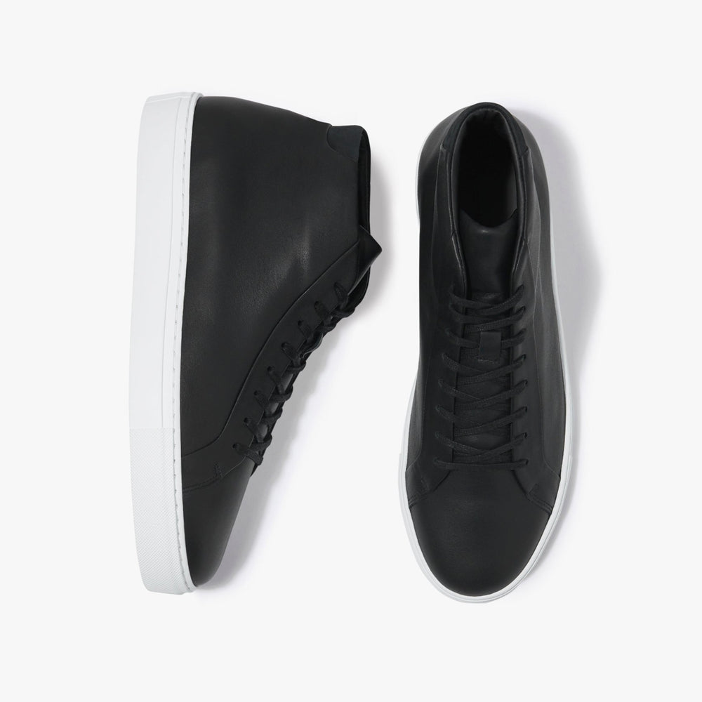 Uniform Standard Men's Series 4 mid top minimalist leather sneaker in Black handcrafted in Portugal
