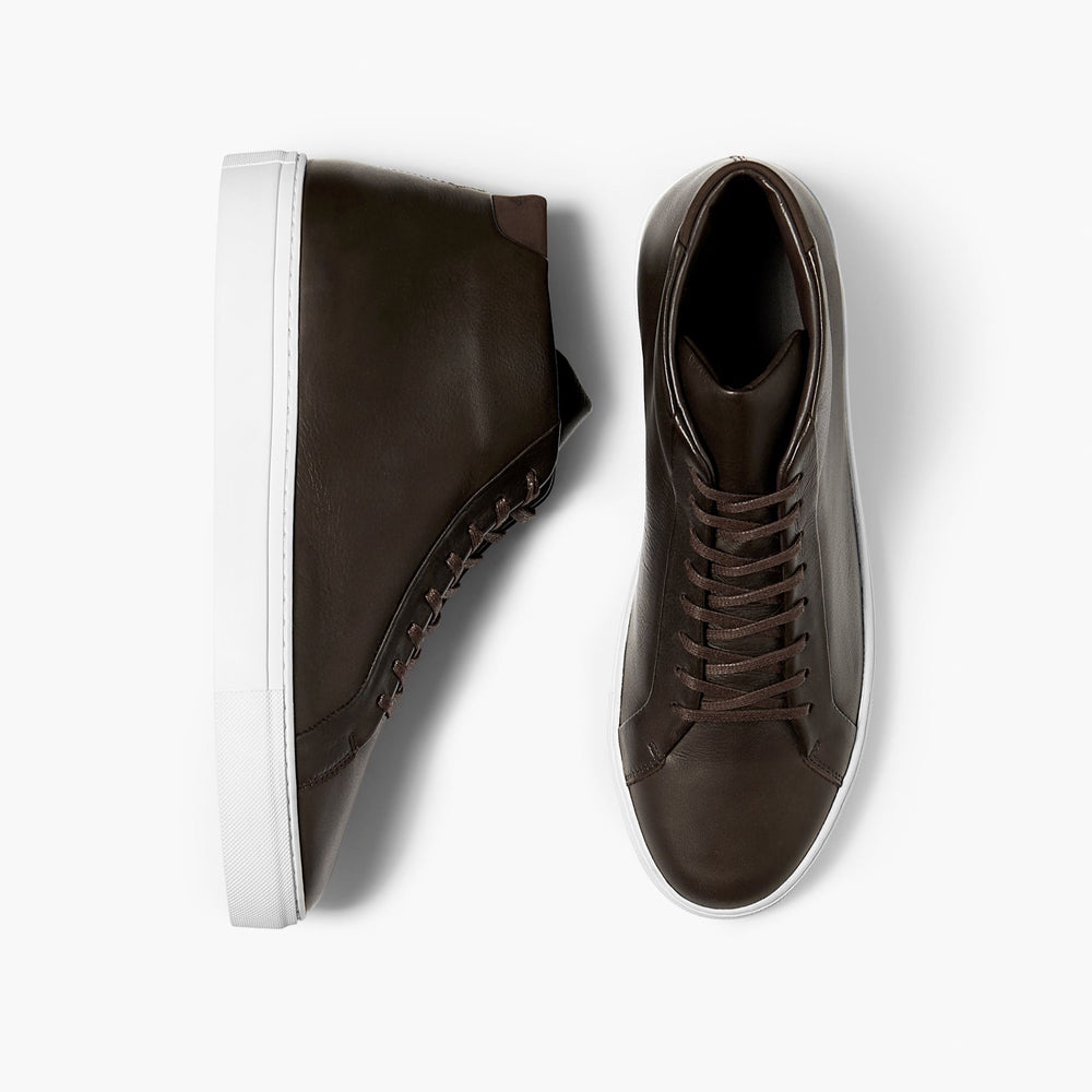 Uniform Standard Men's Series 4 mid top minimalist leather sneaker in Brown handcrafted in Portugal