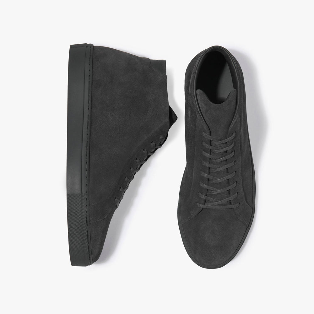 Uniform Standard Men's Series 4 mid top minimalist suede sneaker in Grey handcrafted in Portugal
