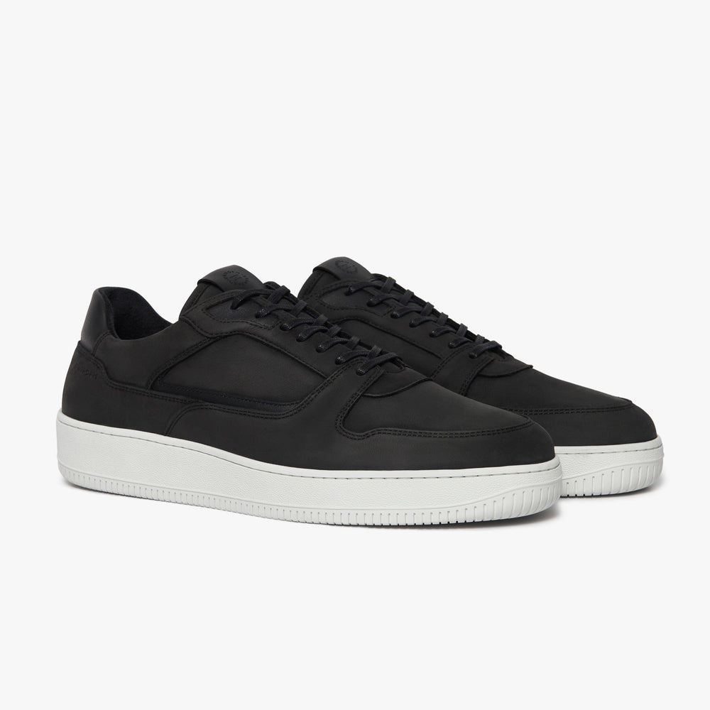 Uniform Standard Men's Series 5 minimalist nubuck leather sneaker in Black handcrafted in Portugal