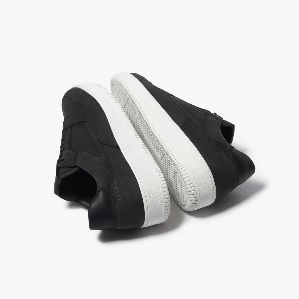 Uniform Standard Men's Series 5 minimalist nubuck leather sneaker in Black handcrafted in Portugal