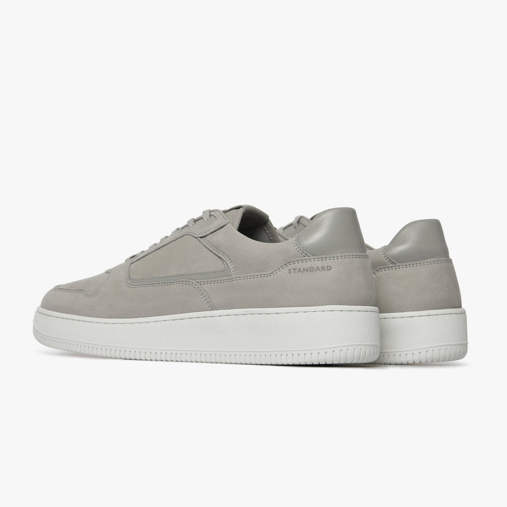 Uniform Standard Men's Series 5 minimalist nubuck leather sneaker in Grey handcrafted in Portugal