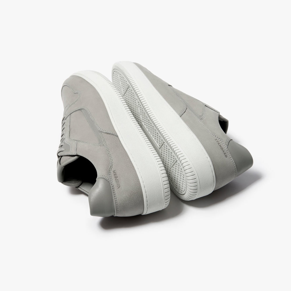 Uniform Standard Men's Series 5 minimalist nubuck leather sneaker in Grey handcrafted in Portugal