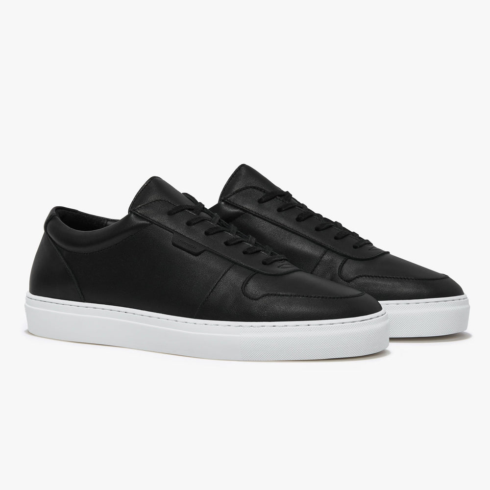 Uniform Standard Men's Series 6 minimalist leather sneaker in Black handcrafted in Portugal