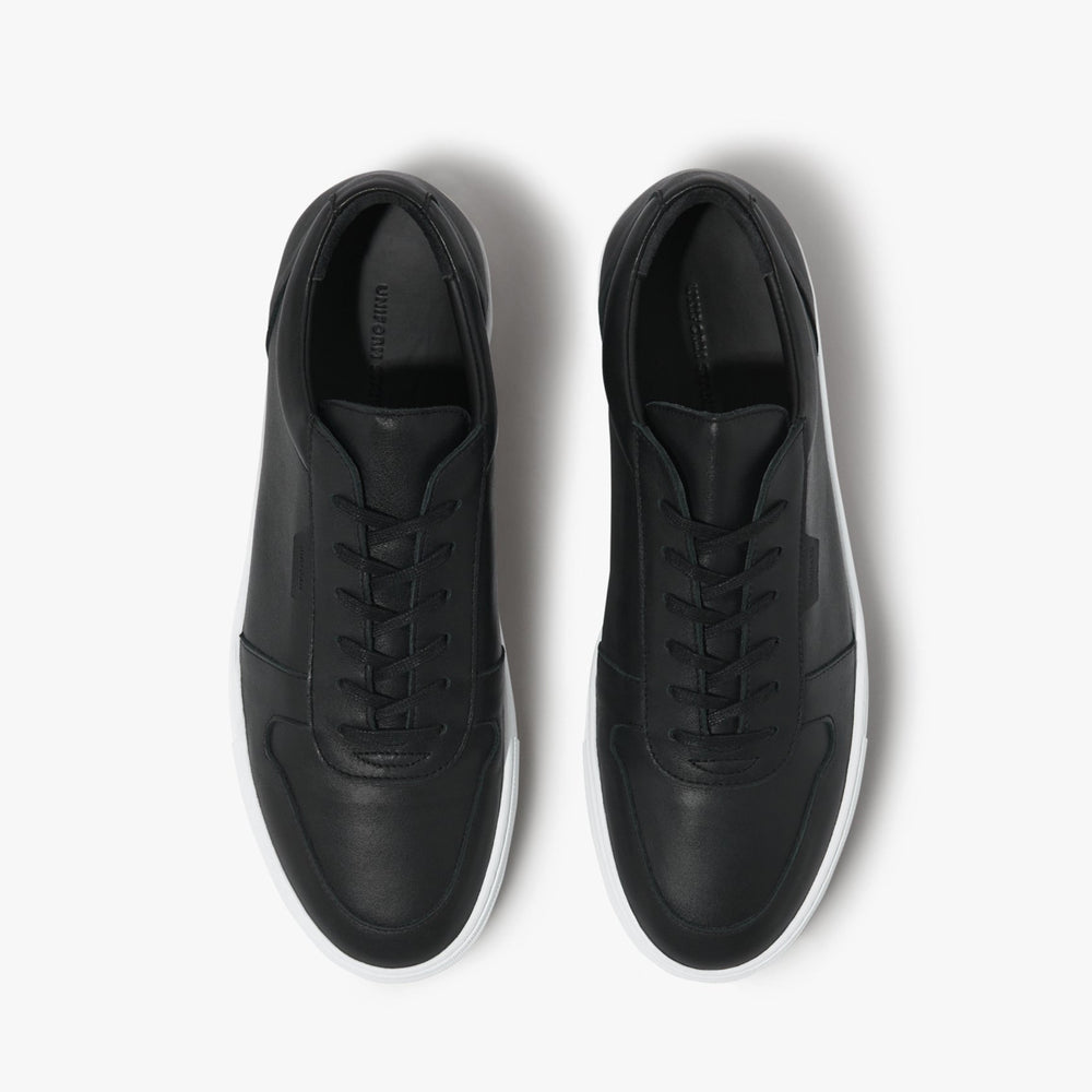 Uniform Standard Men's Series 6 minimalist leather sneaker in Black handcrafted in Portugal
