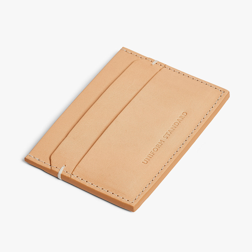 Uniform Standard premium leather cardholder in Natural designed in East London