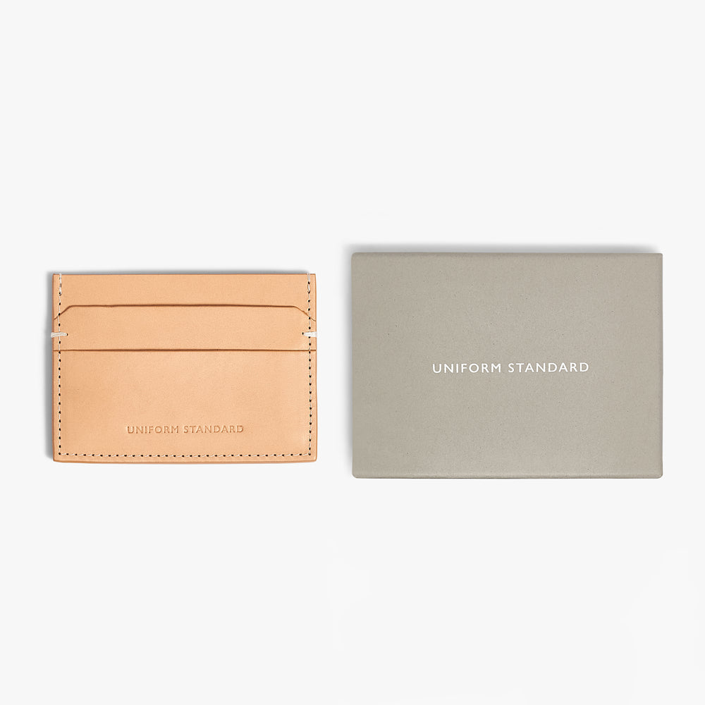 Uniform Standard premium leather cardholder in Natural designed in East London