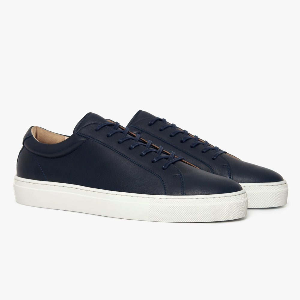 Uniform Standard Men's Series 1 minimalist leather sneaker in Blue handcrafted in Portugal