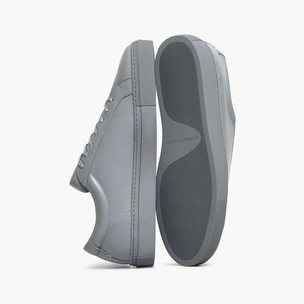 Uniform Standard Men's Series 1 minimalist leather sneaker in Grey handcrafted in Portugal