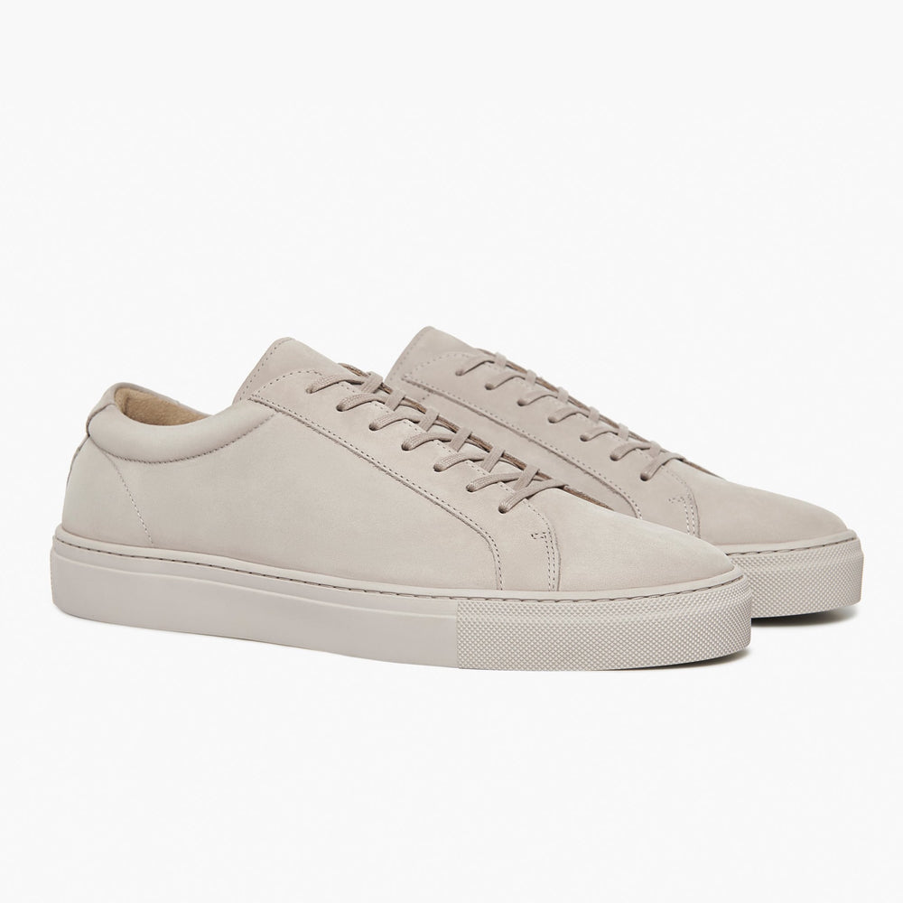 Uniform Standard Men's Series 1 minimalist nubuck leather sneaker in Beige handcrafted in Portugal