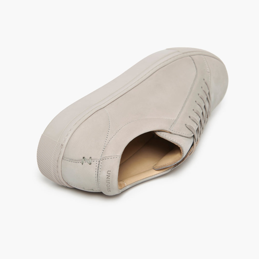 Uniform Standard Men's Series 1 minimalist nubuck leather sneaker in Beige handcrafted in Portugal