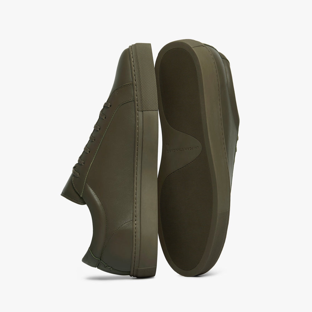 Uniform Standard Men's Series 1 minimalist leather sneaker in Green handcrafted in Portugal