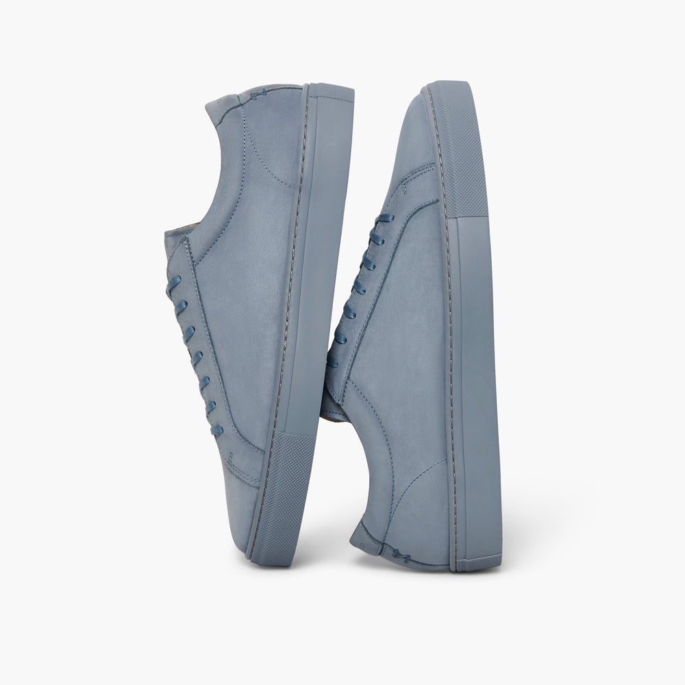 Uniform Standard Men's Series 1 minimalist nubuck leather sneaker in Blue handcrafted in Portugal