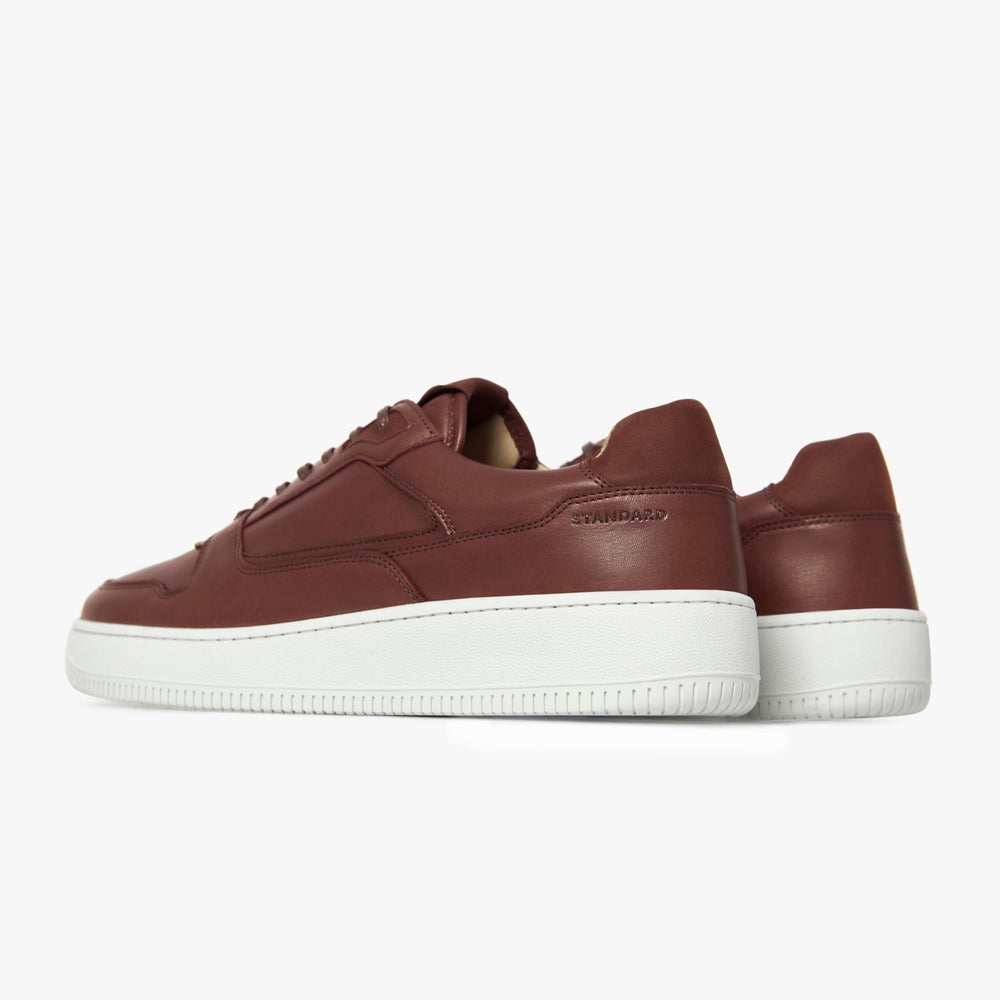 Uniform Standard Men's Series 5 minimalist leather sneaker in Red handcrafted in Portugal