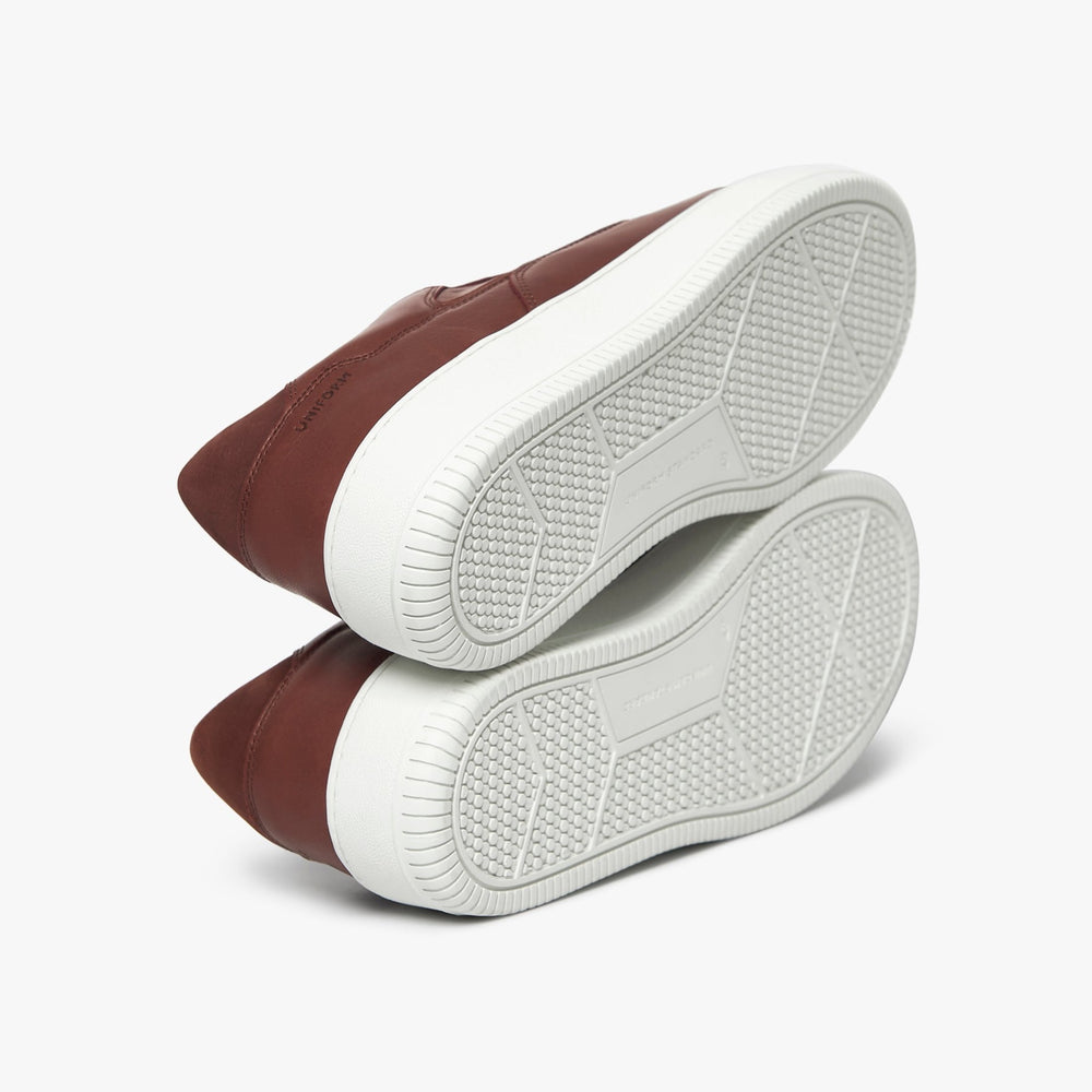 Uniform Standard Men's Series 5 minimalist leather sneaker in Red handcrafted in Portugal