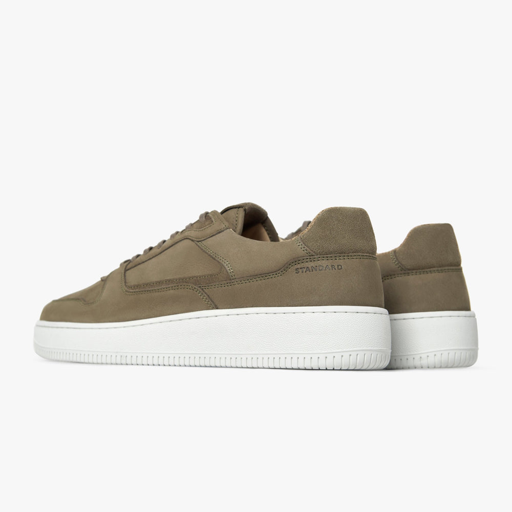 Uniform Standard Men's Series 5 minimalist nubuck leather sneaker in Brown handcrafted in Portugal