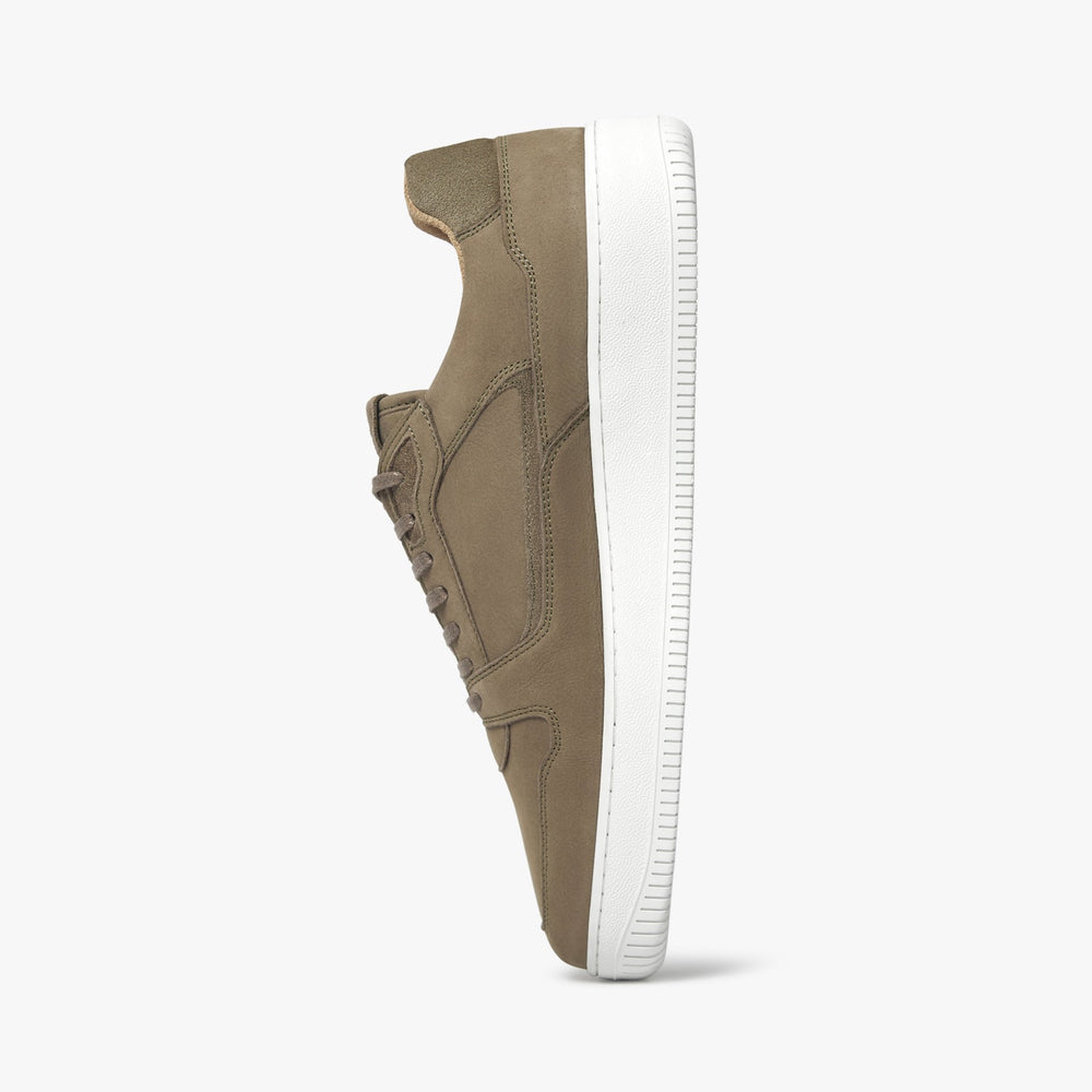 Uniform Standard Men's Series 5 minimalist nubuck leather sneaker in Brown handcrafted in Portugal