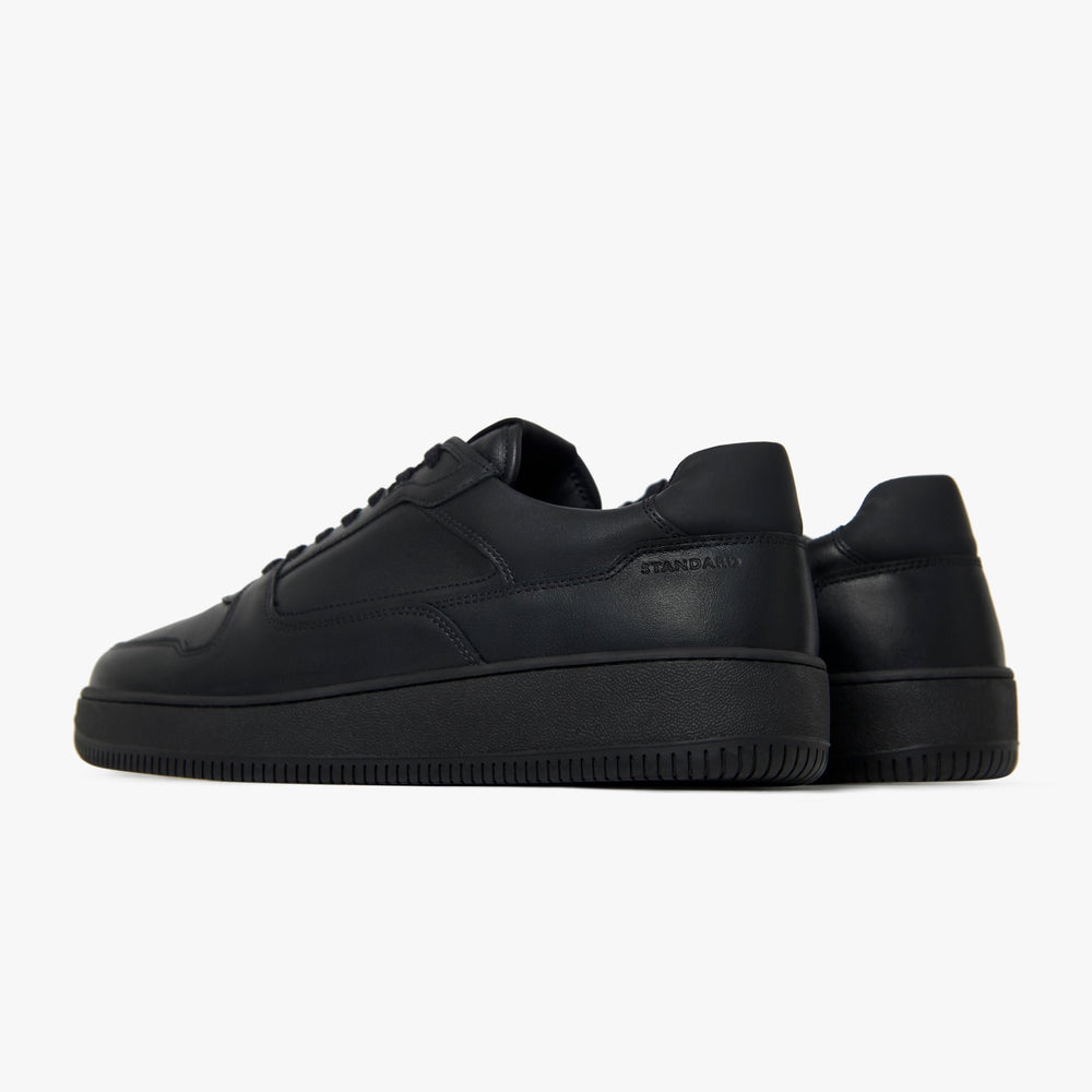 Uniform Standard Men's Series 5 minimalist leather sneaker in Black handcrafted in Portugal