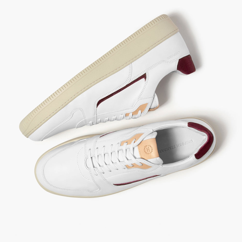 Uniform Standard Men's Series 5 minimalist leather sneaker in White handcrafted in Portugal