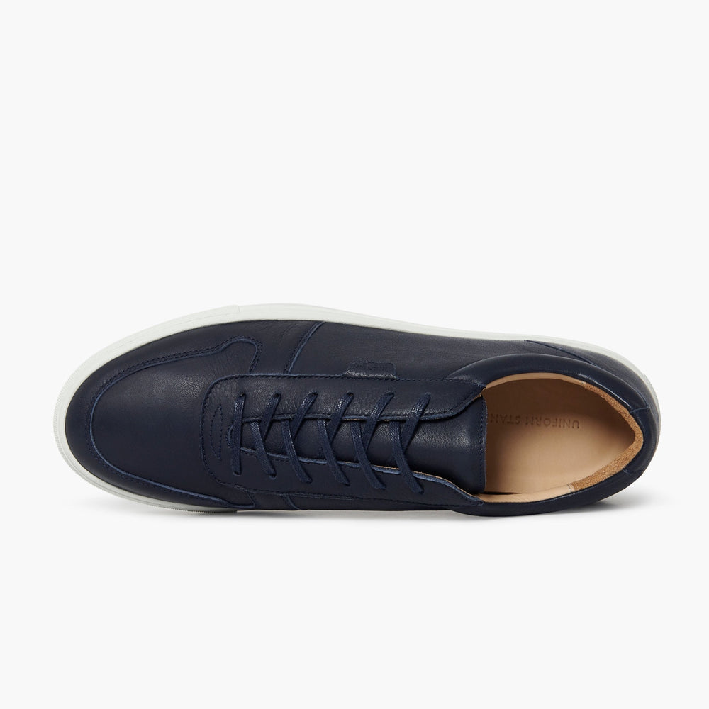 Uniform Standard Men's Series 6 minimalist leather sneaker in Blue handcrafted in Portugal