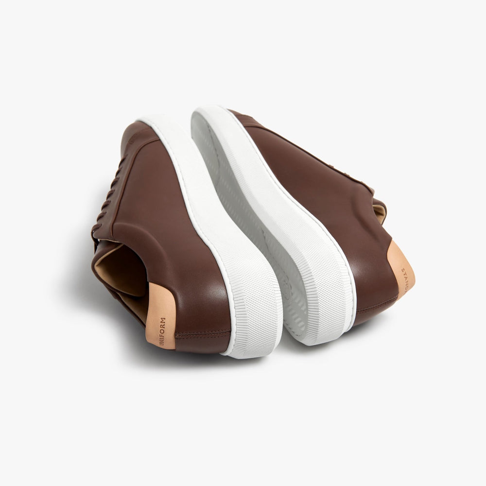 Uniform Standard Men's Series 8 minimalist leather sneaker in Brown handcrafted in Portugal