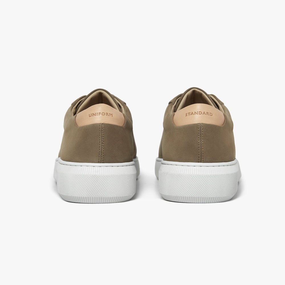 Uniform Standard Men's Series 8 minimalist nubuck leather sneaker in Brown handcrafted in Portugal