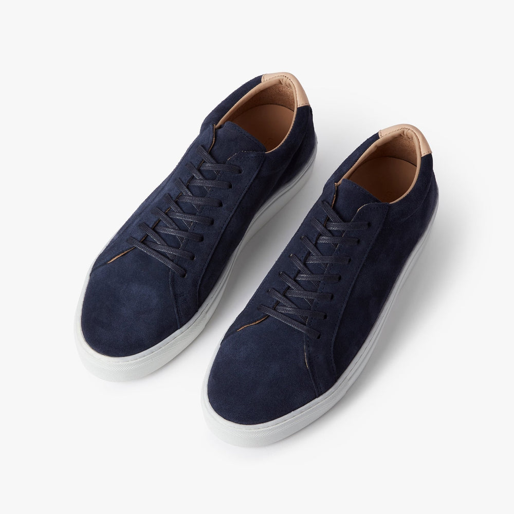 Uniform Standard Men's Series 1 minimalist suede sneaker in Blue handcrafted in Portugal
