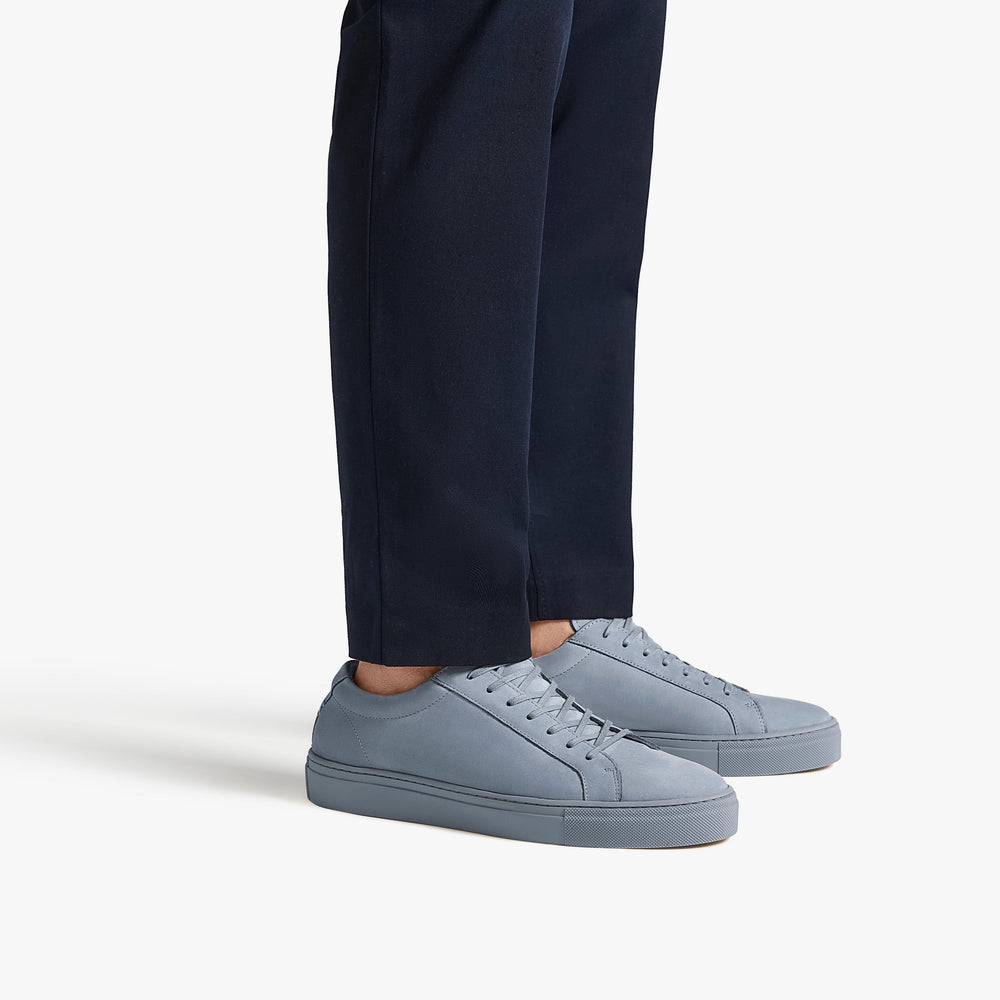 Uniform Standard Men's Series 1 minimalist nubuck leather sneaker in Blue handcrafted in Portugal